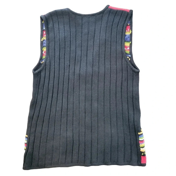 Vintage White Stag Women's Knit Embroidered Long Line Vest, Size 14W/16W - Picture 2 of 12